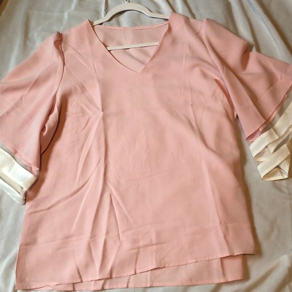 Pink Bell Sleeve Top - Picture 2 of 3